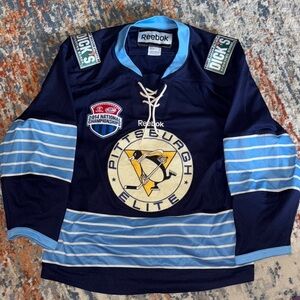 Reebok Navy and Light Blue Pittsburgh Elite Jersey Falk